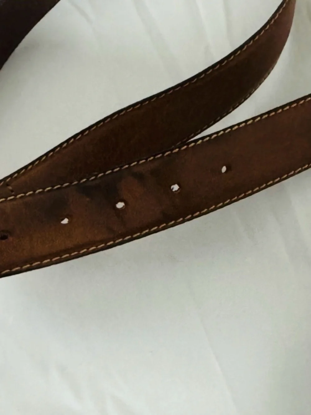 Allen Edmonds Cognac Leather Belt with Solid Brass Buckle USA 91/36 11704